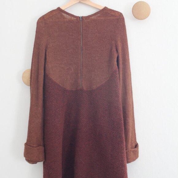 Free People Long Sleeve Color Blocked Rabbit Sweater Dress Size Small Petite S/P - Picture 6 of 7